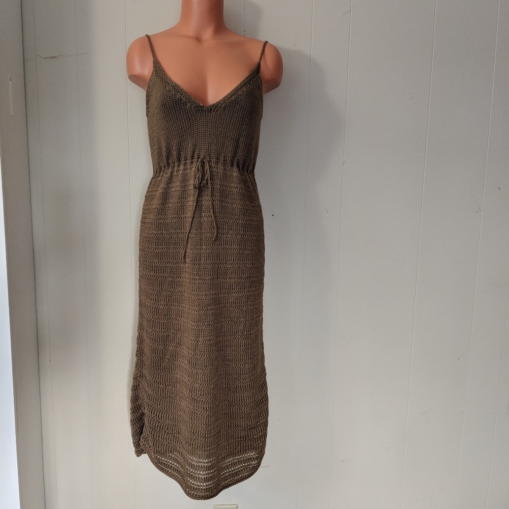 Banana republic olive brown knit dress M